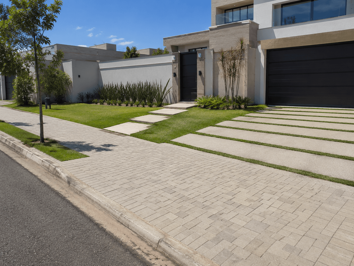 Imagem ilustrativa de calçada residencial em concreto