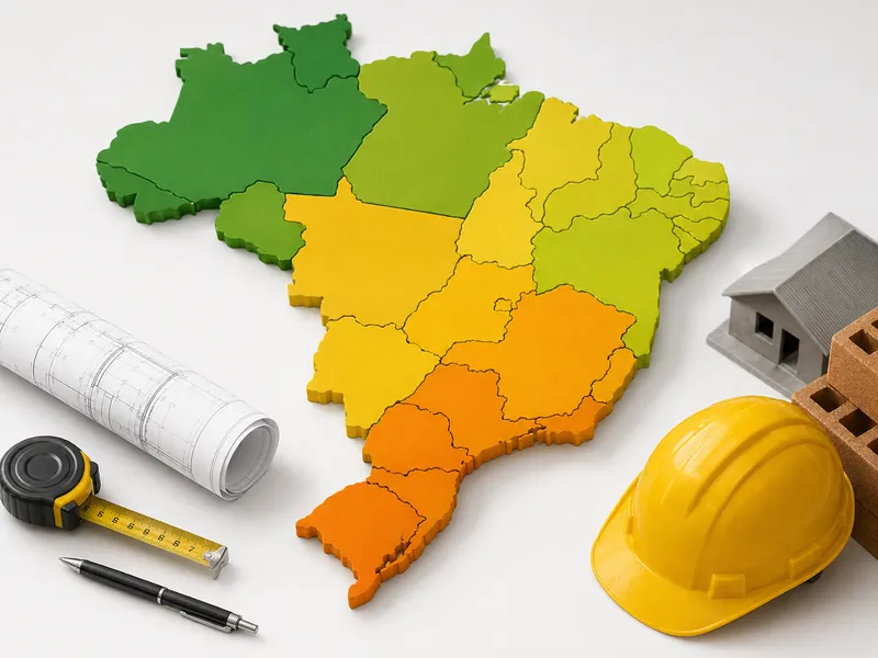 Imagem ilustrativa do artigo sobre Preço do m² de Construção por Estado em 2026: Estimativas, tabela e Como Calcular
